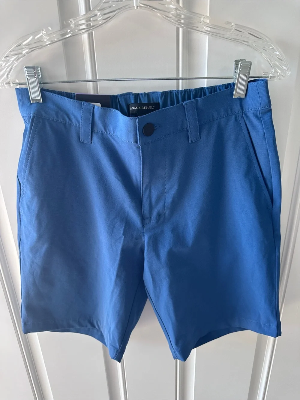 Banana Republic Men's Vibrant Blue Stretch Flat-Front Shorts